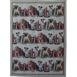 Plaid chiens et bibliothèque